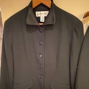 Jones New York, Black 2pc suit, blazer and skirt, Size 10,  wool